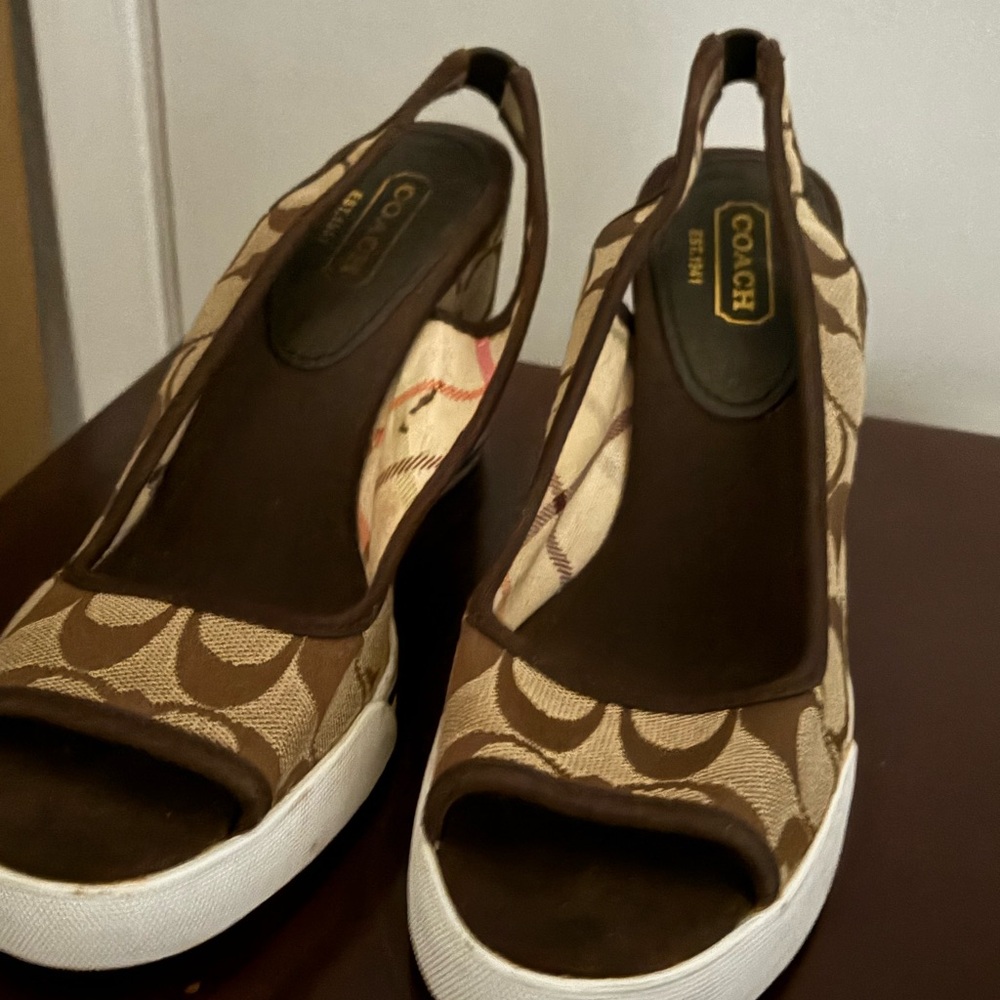Coach Brown Wedge Shoes - Picture 3 of 5